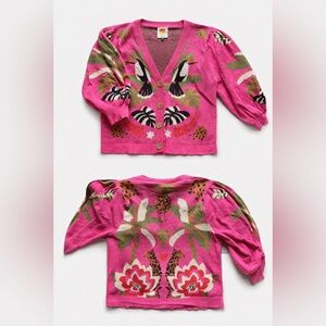 FARM Rio Pink Multicolor Leopard Forest Cardigan